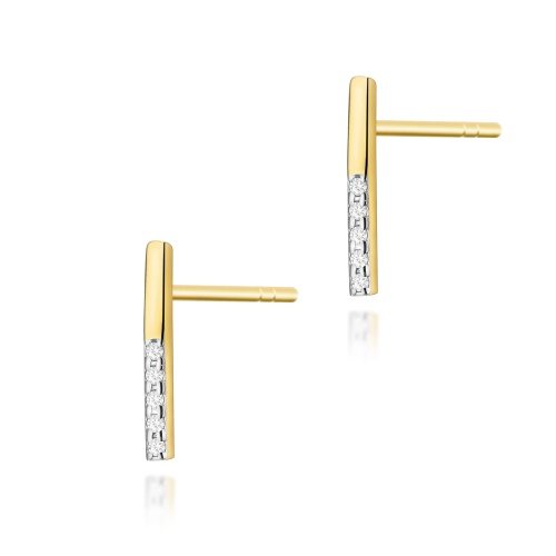 Boucles d’oreilles K0077 avec diamants Or jaune