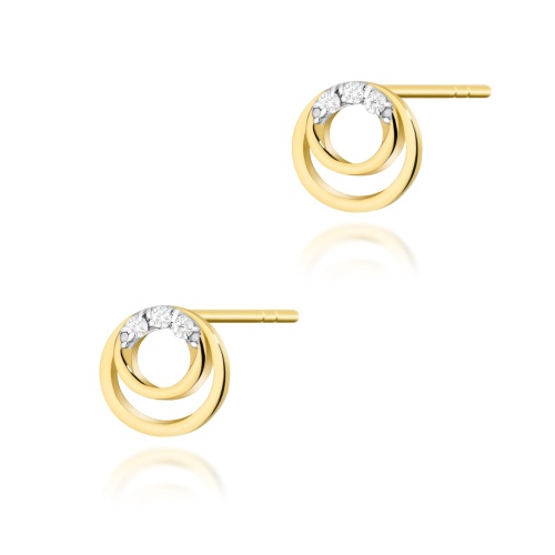 Boucles d’oreilles K0078 avec diamants Or jaune