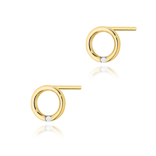 Boucles d’oreilles K0082 Diamant 2 x 0,005ct Or jaune