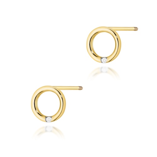 Boucles d’oreilles K0082 Diamanty 2 x 0,005ct Or jaune Clou vissé
