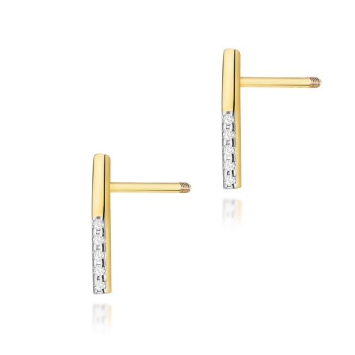 Boucles d’oreilles K0077 avec diamants Or jaune Clou vissé