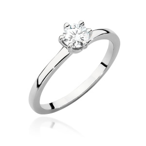 Pierścionek W0535 Diament Laboratoryjny 0,40ct białe złoto