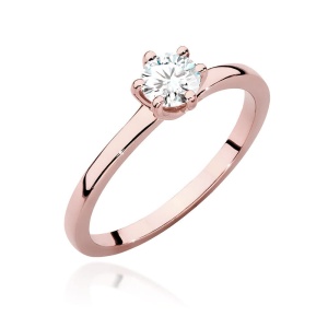 Pierścionek W0535 Diament Laboratoryjny 0,40ct różowe złoto