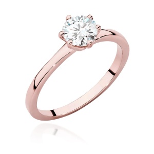 Pierścionek W0535 Diament Laboratoryjny 0,70ct różowe złoto