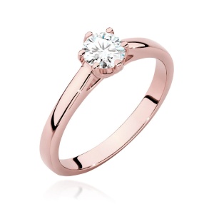 Pierścionek W0540 Diament Laboratoryjny 0,40ct różowe złoto