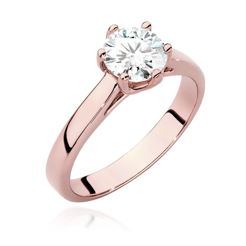 Bague W0540 Diamant de laboratoire 1,00ct Or rose