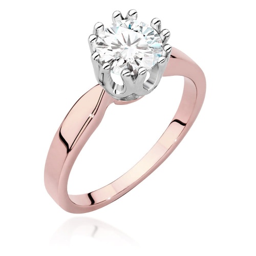 Prsten W0541 Laboratorní diamant 1,00ct Růžové zlato
