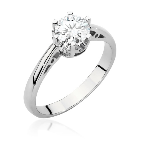 Pierścionek W0542 Diament Laboratoryjny 0,70ct białe złoto