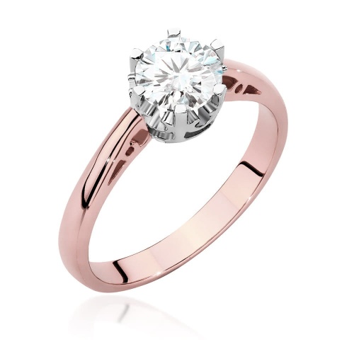 Prsten W0542 Laboratorní diamant 0,70ct Růžové zlato