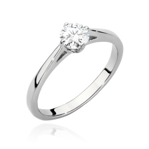 Pierścionek W0543 Diament Laboratoryjny 0,40ct białe złoto