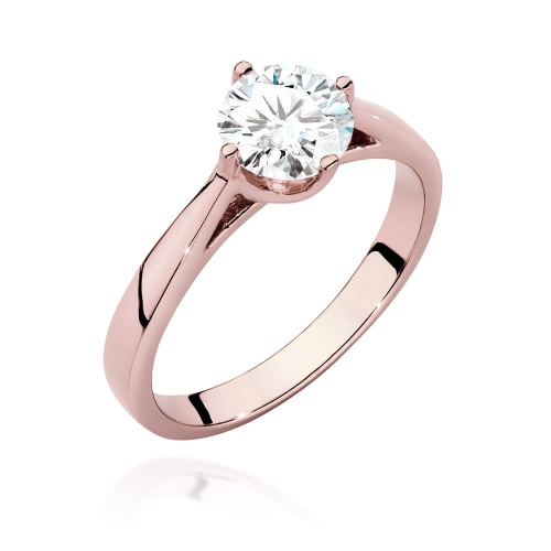 Prsten W0543 Laboratorní diamant 1,00ct Růžové zlato
