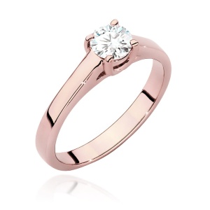 Pierścionek W0544 Diament Laboratoryjny 0,50ct różowe złoto
