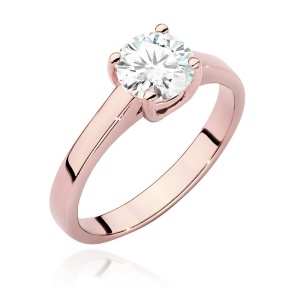 Pierścionek W0544 Diament Laboratoryjny 1,00ct różowe złoto