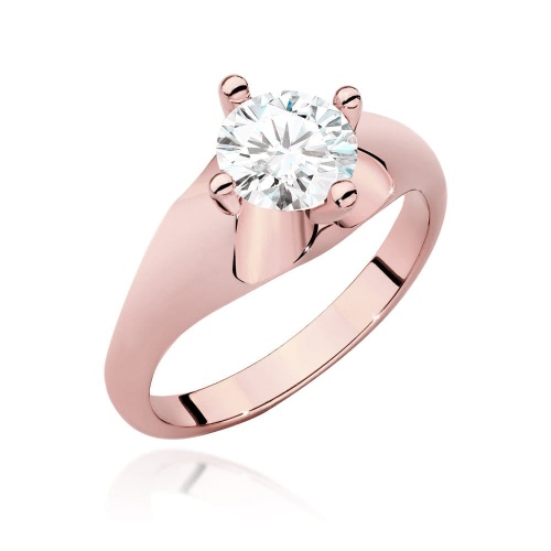 Pierścionek W0545 Diament Laboratoryjny 1,00ct różowe złoto
