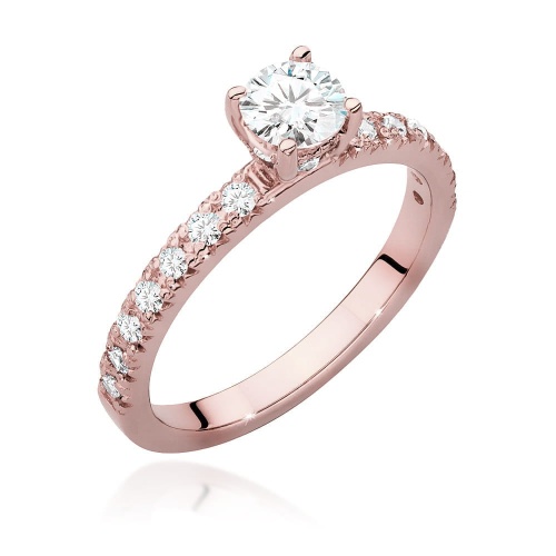 Bague W0546 Diamant de laboratoire 0,40ct Or rose