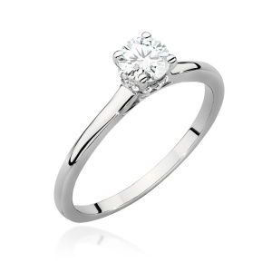 Pierścionek W0547 Diament Laboratoryjny 0,40ct białe złoto