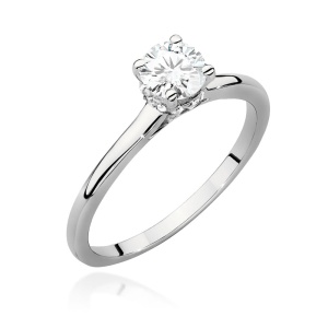 Pierścionek W0547 Diament Laboratoryjny 0,50ct białe złoto
