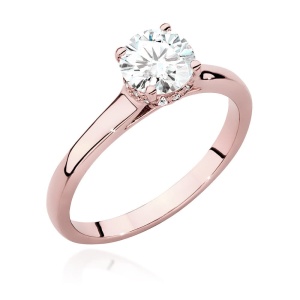 Pierścionek W0547 Diament Laboratoryjny 0,70ct różowe złoto