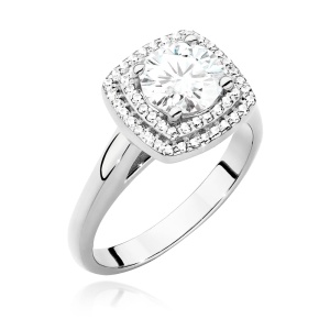 Pierścionek W0548 Diament Laboratoryjny 1,00ct białe złoto