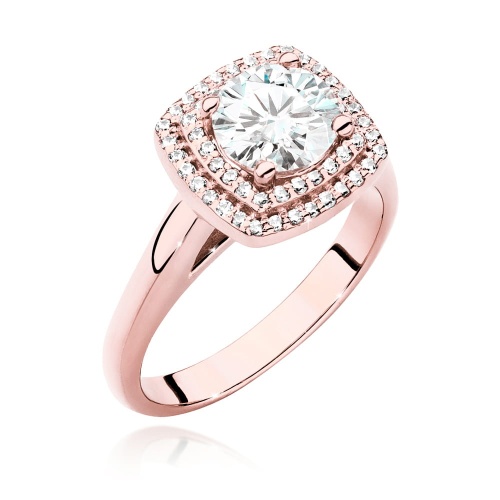 Bague W0548 Diamant de laboratoire 1,00ct Or rose