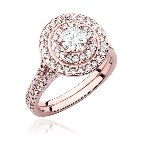 Pierścionek W0549 Diament Laboratoryjny 0,40ct różowe złoto