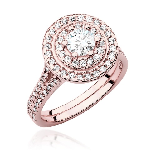 Pierścionek W0549 Diament Laboratoryjny 0,50ct różowe złoto