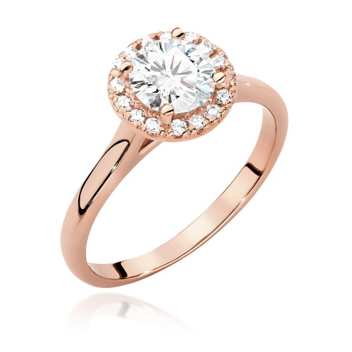 Pierścionek W0550 Diament Laboratoryjny 0,70ct różowe złoto