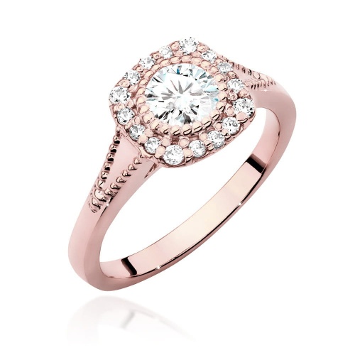 Prsten W0552 Laboratorní diamant 0,50ct Růžové zlato