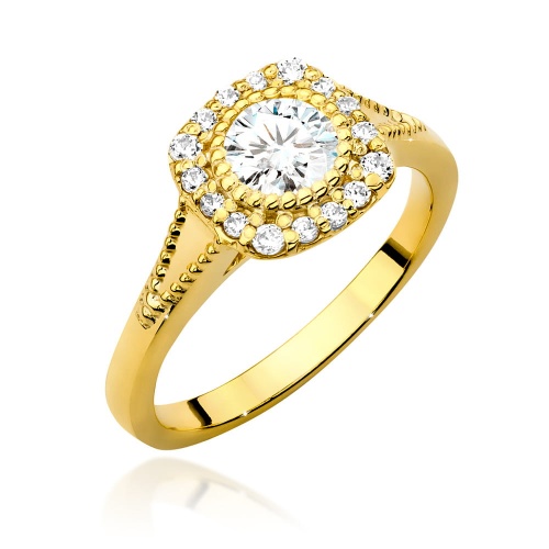 Prsten W0552 Laboratorní diamant 0,50ct Žluté zlato