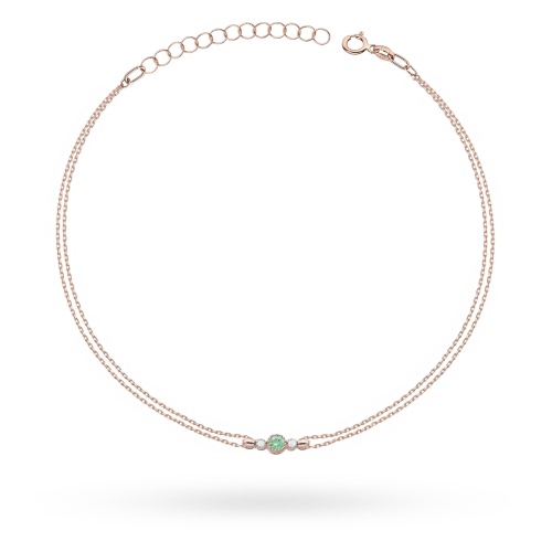 Bransoletka B0005 Szmaragd 0,15ct różowe złoto