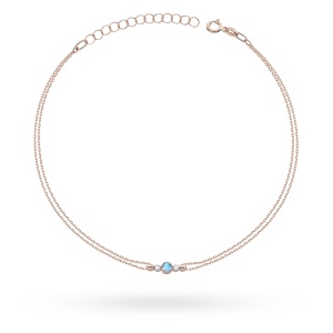 Bransoletka B005 Topaz Swiss 0,15ct różowe złoto