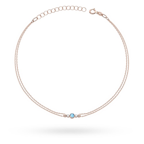 Bransoletka B005 Topaz Swiss 0,15ct różowe złoto