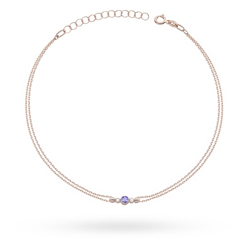 Bransoletka B0005 Tanzanit 0,15ct różowe złoto