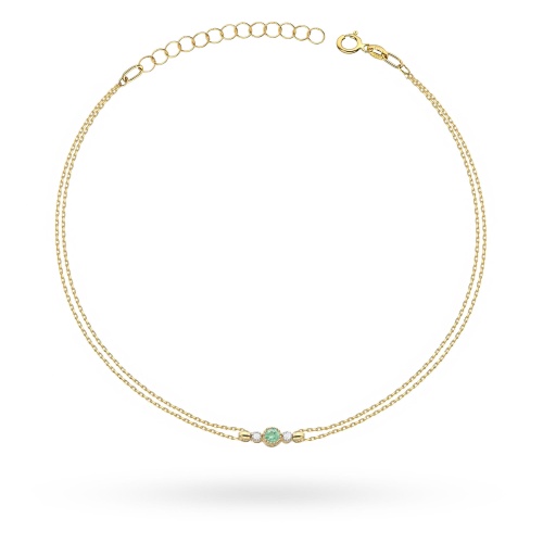 Bransoletka B0005 Szmaragd 0,15ct żółte złoto