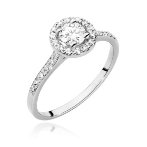 Pierścionek W0551 Biały Szafir 0,60ct białe złoto