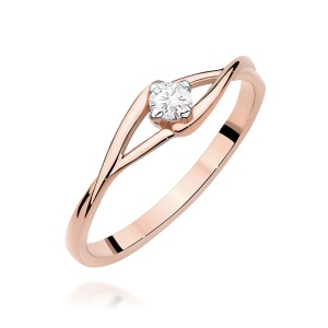 Pierścionek W0669 Diament 0,10ct różowe złoto