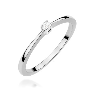 Pierścionek W0670 Diament 0,05ct białe złoto