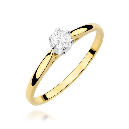 Bague W0672 avec diamant 0,18ct Or jaune