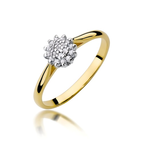 Pierścionek W0401 z diamentami laboratoryjnymi żółte złoto