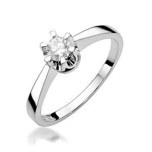 Pierścionek W0408 Diament Laboratoryjny 0,25ct białe złoto