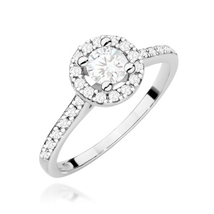 Pierścionek W0477 Diament Laboratoryjny 0,30ct białe złoto