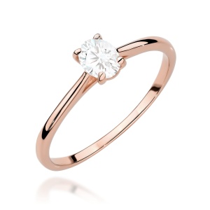 Pierścionek W0581 Diament Laboratoryjny 0,30ct różowe złoto