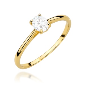 Pierścionek W0581 Diament Laboratoryjny 0,30ct żółte złoto