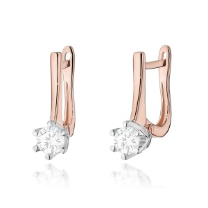 Kolczyki K0520 Diament 2 x 0,30ct różowe złoto