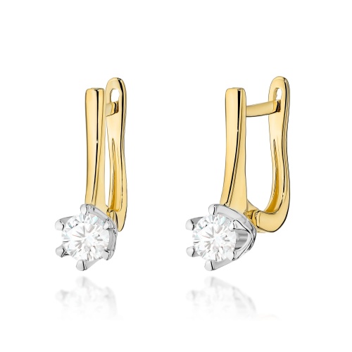 Kolczyki K0520 Diament Laboratoryjny 2 x 0,30ct żółte złoto
