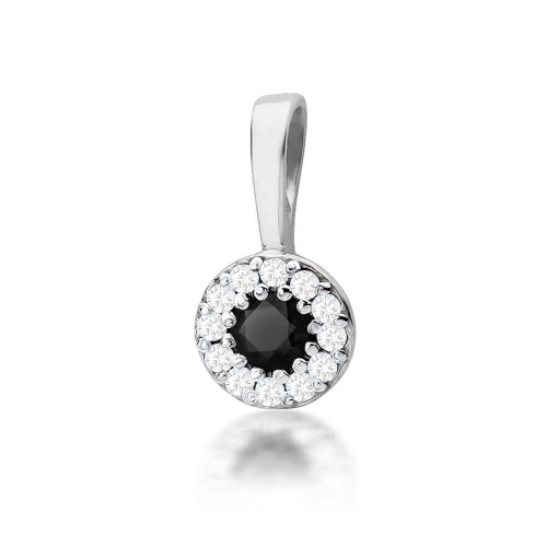 Pendentif Z0443 Diamant noir 0,12ct Or blanc