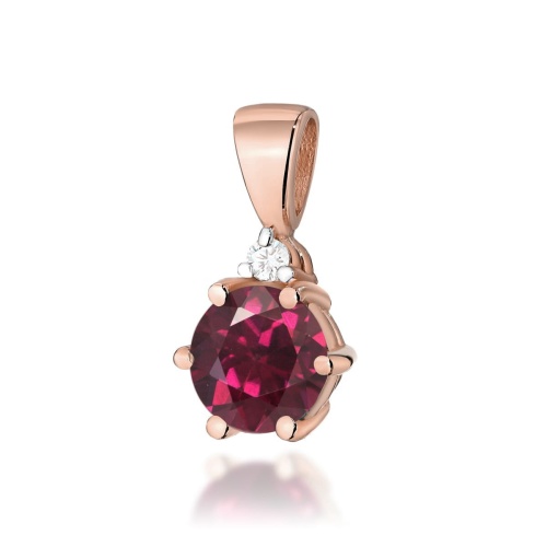Pendentif Z0076 Rhodolite 0,60ct Or rose
