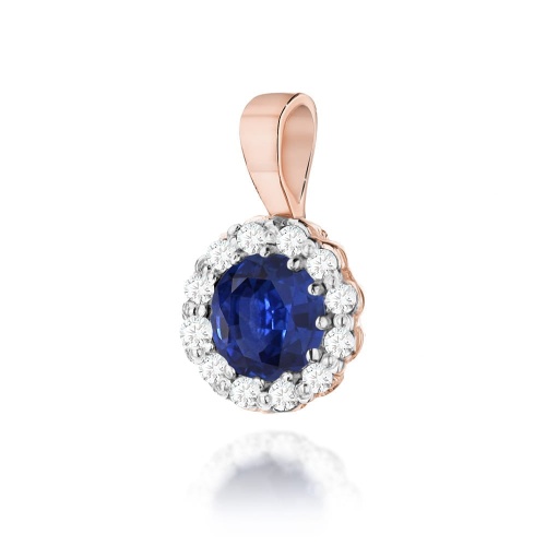 Pendentif Z0510 Saphir 0,50ct Or rose