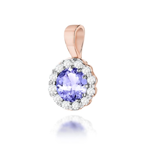 Pendentif Z0510 Tanzanite 0,50ct Or rose