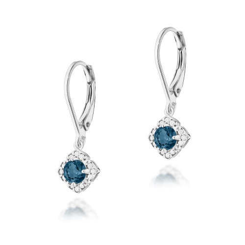Boucles d’oreilles K0571 Topaze London Blue 2 x 0,30ct Or blanc
